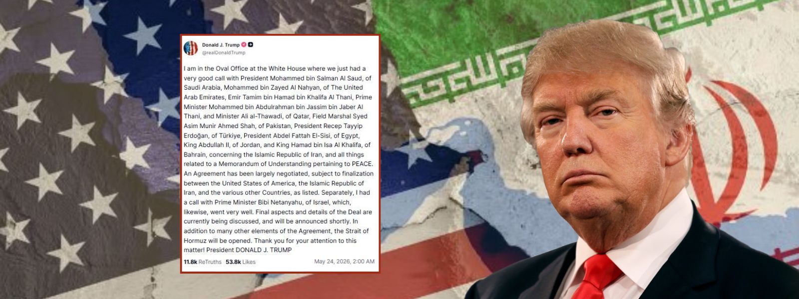 Trump Says Iran Agreement ‘Largely Negotiated’